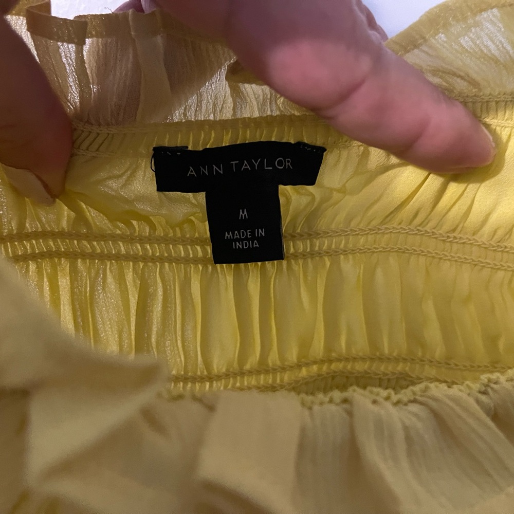 Yellow Ruffled Off-Shoulder Top - Picture 3 of 9